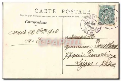 Arras - Das Rathaus und der Place de la Vacquerie — B. D., Roubaix, Nr. 32 — Rückseite