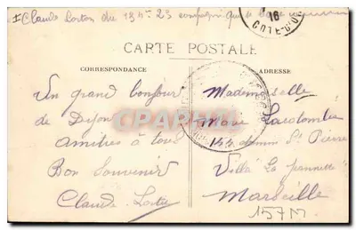 Dijon — Praça do Trinta-Outubro — Monumento erguido em memória dos Combatentes de 1870-1871 — Verso