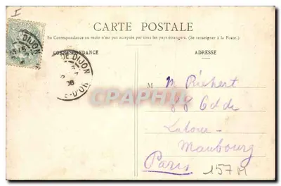 Dijon - Statua Oporu — L. V., wyd. n°13 — Rewers