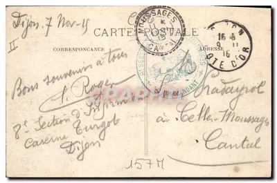 Dijon - Plac Darcy — wydawca R. C. n°130 — Rewers