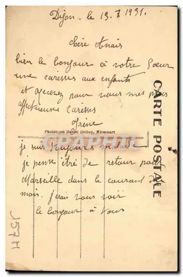Dijon — El Square Darcy — D.D. n°58 — Reverso