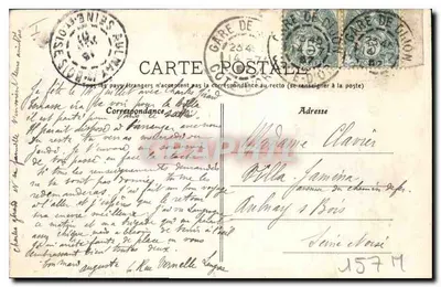 Dijon - Cachoeira da praça Darcy — editor G. Géronime, n° 157 — Verso