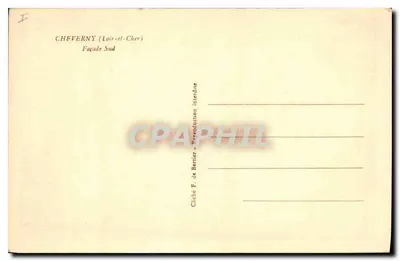 Castello di Cheverny — Facciata Sud — Cliché F. de Bertier — Verso