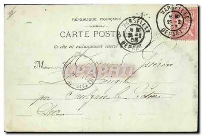 Binnenkant van het bassin van Joliette — Marseille — Fototypie L. Lacour, 968 — Achterkant
