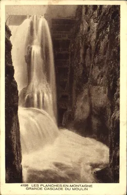 Les Planches-en-Montagne — Grande Cascata do Moulin — editor BRAUN & Cie, n° 4198