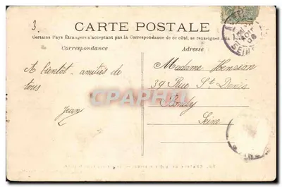 Castelo de La Malmaison — A rio no parque — G. Baudinière Rueil cl. Capelle — Verso