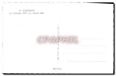 Langeais — Il Castello (XVe s.), facciata Est — C.A.P., Parigi — Verso
