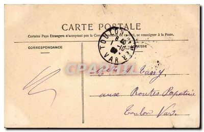 Marseille - La Rue Colbert — stadsgezicht met tram — uitgever niet geïdentificeerd, n° 54 — Achterkant