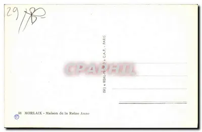 Casa da Rainha Ana — Morlaix — editor C.A.P. Paris — Verso