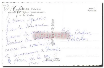 Morlaix (Finistère) — Campanile della Chiesa di Santa Melaine e il Viadotto — Edizioni Gaby — Verso