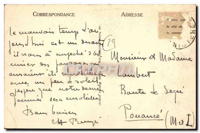 Morlaix - La Grande-Rue — vista de calle empedrada con carreta — editor LL, n° 101 — Reverso