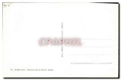 Morlaix - Casa da Rainha Ana — editor REAL-PHOTO, Paris, n°58 — Verso
