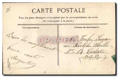Marselha. o serviço do "Passage" no Velho Porto — B.M. CARENAGE A S'JEAN 5¢ — L.V.U.C. — Verso