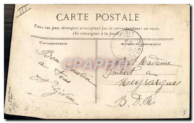 Marselha. O serviço do "Passage" no Velho Port — editor L.V. & Cie, n° 57 — Verso