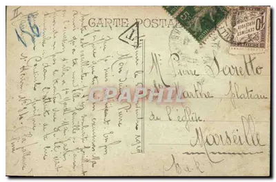 Marseille - Farol de Planier — vista marítima com barcos a vela — editor não identificado, número de série não visível — Verso
