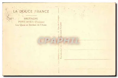Pont-Aven (Finistère) — Os Quais em frente ao Aven — Les Éditions d'Art Yvon, Paris — Verso