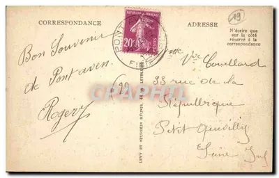 Pont-Aven — Uitzicht op de Aven en het Bois d'Amoir — LL — Achterkant