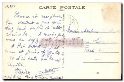 Pont-Aven (Finistère) — Um canto de sonho — J. Nozais, edição n°45 — Verso