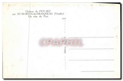 Zamek PUY-SEC — Kąt ogrodu — Wydawnictwo L.M.F. — Rewers