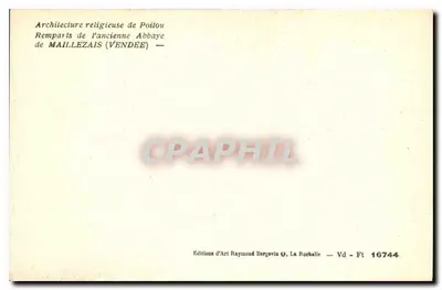 Muralhas da antiga abadia de Maillezais (Vendée) — Éditions d'Art Raymond Bergevin — Verso