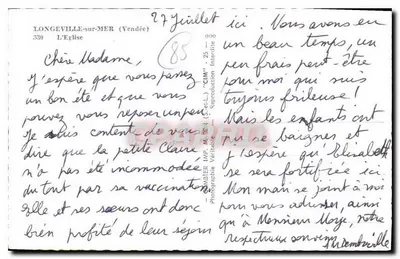 A Igreja de Longeville-sur-Mer — Vendée — editor CIM — Verso