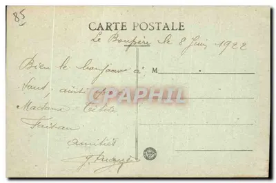 Le Boupère (Vendée) — Vista geral — editor anônimo, n° 3255 — Verso