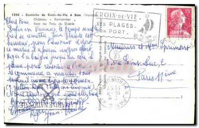 Carniche de Croix-de-Vie do Sion — Zamek « Remember » naprzeciwko Trou du Diable — JELY — Rewers