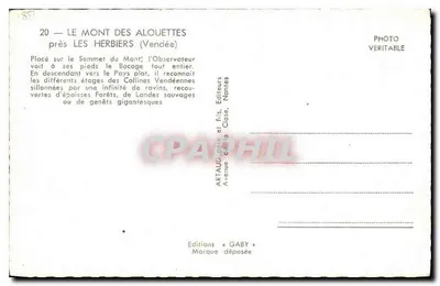 Mont des A louettes — blisko Les Herbiers (Vendée) — Wydawnictwo Gaby — Rewers