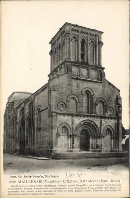 Maillezais (Vendée) - A Igreja, Século XII (Mon. hist.)