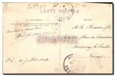 A Maine em Montaigu — Vendée — Lib. Poupian, Mortagne — Verso