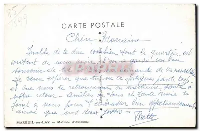 Mareuil-sur-Lay — Manhã de Outono — n° 85 — Verso
