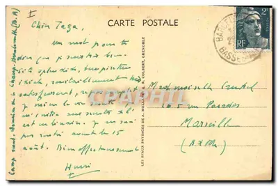 Gorges de Daluis — Estrada dos Alpes, suas cornijas, seus túneis — Editor: Les Beaux Paysages de A. Mollard — Verso