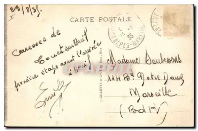 Góry Géant — Droga BEAU — Przez Linie Południowe Francji — J. Gilletta, n°3404 — Rewers