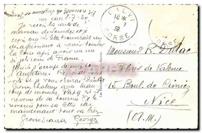 Calvi — Vista do Palácio da Cidade — Automaté — Verso