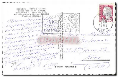 Vichy — Souvenir de Vichy — Édition La Graphihi — Verso