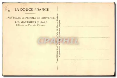 Les Martigues (B.-du-R.) — La Entrada del Puerto de los Pescadores — Les Éditions d'Art YVON, París — Reverso