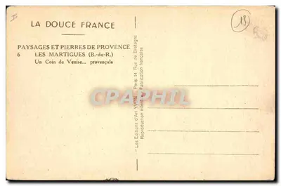 Les Martigues (B.-du-R.) — Um Canto de Veneza... provençal — Les Éditions d'Art Yvon, Paris — Verso