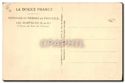 Les Martigues (B.-du-R.) — Wejście do Portu Rybackiego — Wydawnictwo Sztuki Yvon, Paryż — Rewers