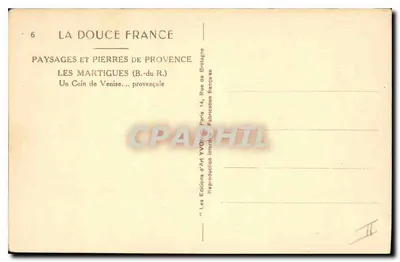 Les Martigues (B.-du-R.) — Um Canto de Veneza... provençal — Yvon, n°6 — Verso