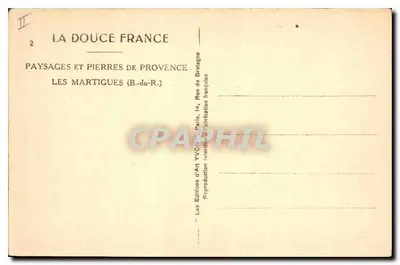 Les Martigues (B.-du-R.) — paisagem de porto com reflexos — Les Éditions d'Art Yvcon, Paris — Verso