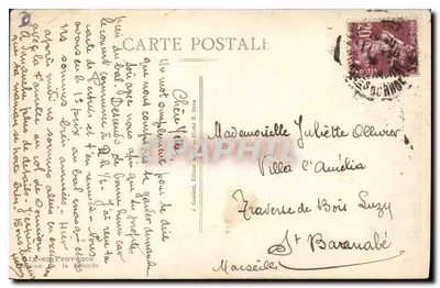 Fonte da Rotonda — Marselha — J. Gaudard, série 20 — Verso