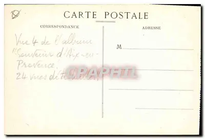 Aix-en-Provence — Saída do Cours Mirabeau — Coll. Jaussaud, Aix — Verso