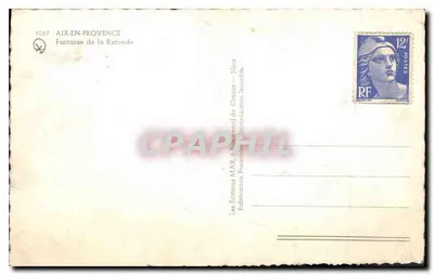 Fontaine de la Rotonde — Aix-en-Provence — Éditions MAP — Verso