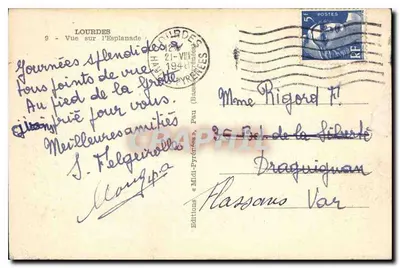 Lourdes — Widok na Esplanadę — Wydawnictwo & Midi-Pyrénées, Pau — Rewers
