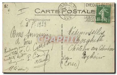Corniche de l'Estérel (près Agay) — Calanque e Farol da Baumette — LL. — Verso