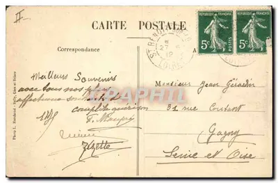 Saint-Benoist-sur-Loire (Loiret) — Bazylika (strona południowa), zbudowana w XI–XII wieku — Foto J. Marchand, Sèvres & Brive, seria 636 — Rewers