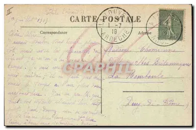 La Louvesc (Ardèche) — Vista parcial (Aspecto Norte) — Curativo de ar — Verso