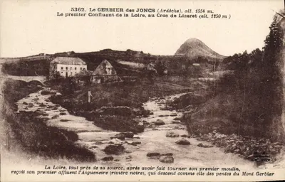O GERBIER DOS JONCS (Ardèche), alt. 1554 m. — O primeiro confluente da Loire, no Cros de Lizeret (alt. 1250 m) — Éditions d'Art Marguerite-Dramont