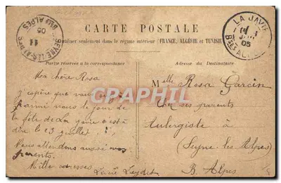 Stara pocztówka Paryż — Wielki Saloon — Rewers
