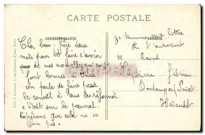 Paris - A Fonte e o Square dos Inocentes — J. C. 543, Edição J. Gourciet, Rua Simon-le-Franc, Paris — Verso